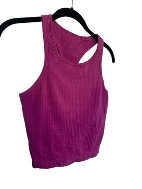 Lululemon Ebb to Street Cropped Racerback Tank Top Berry Pink Size 6